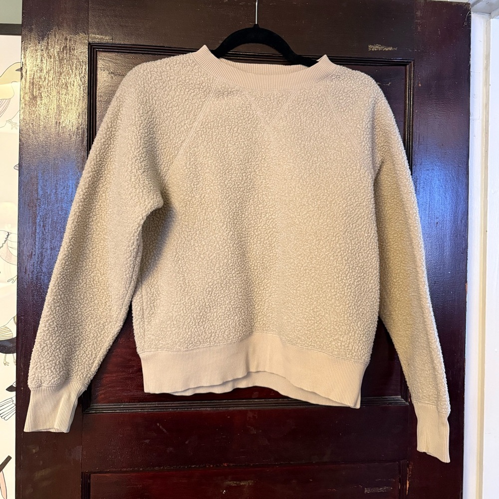 Everlane ReNew Teddy Sherpa Oversized Crew Sweatshirt Pullover- Size Small